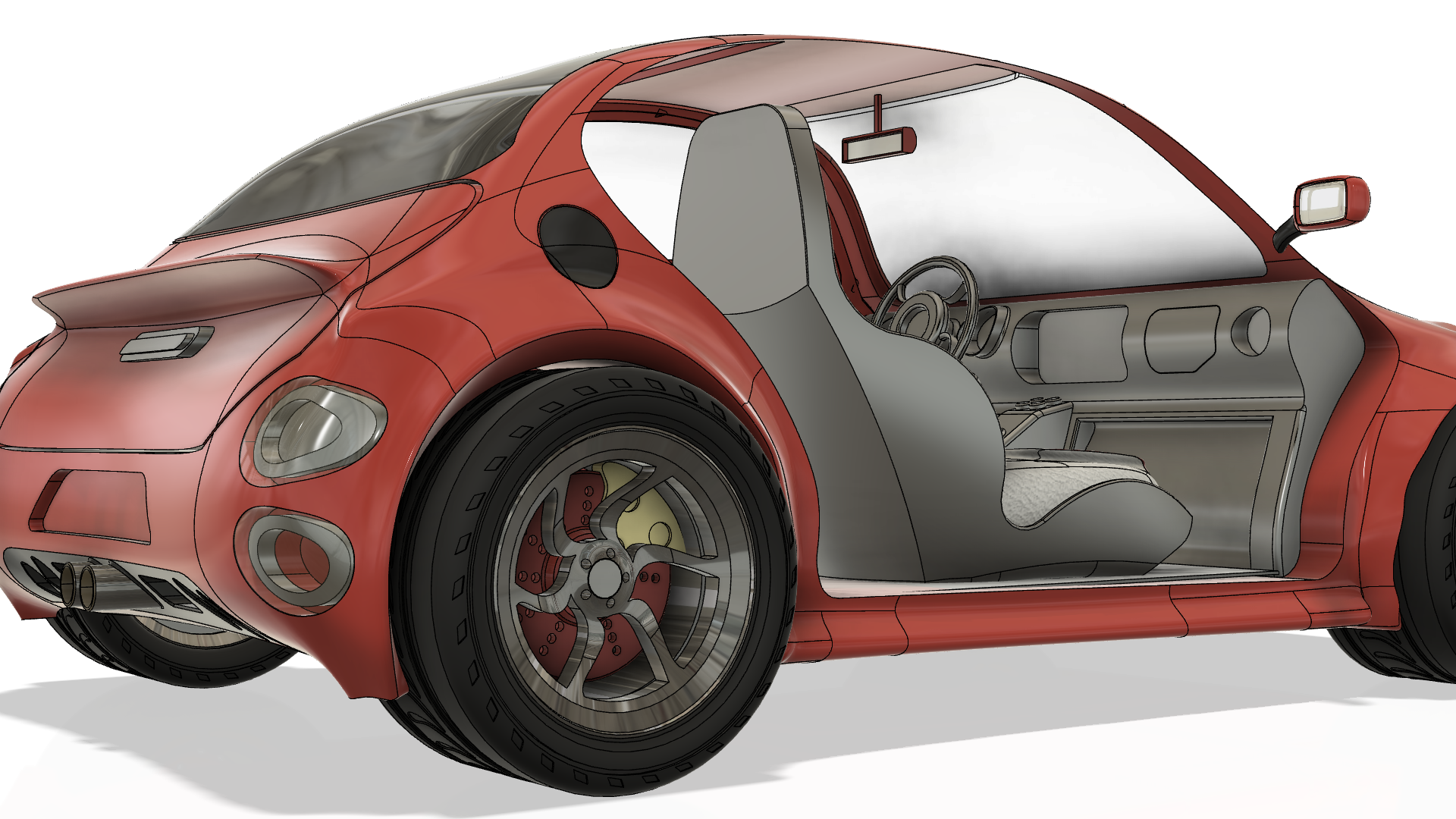 小型汽车造型3D图纸 step iges格式